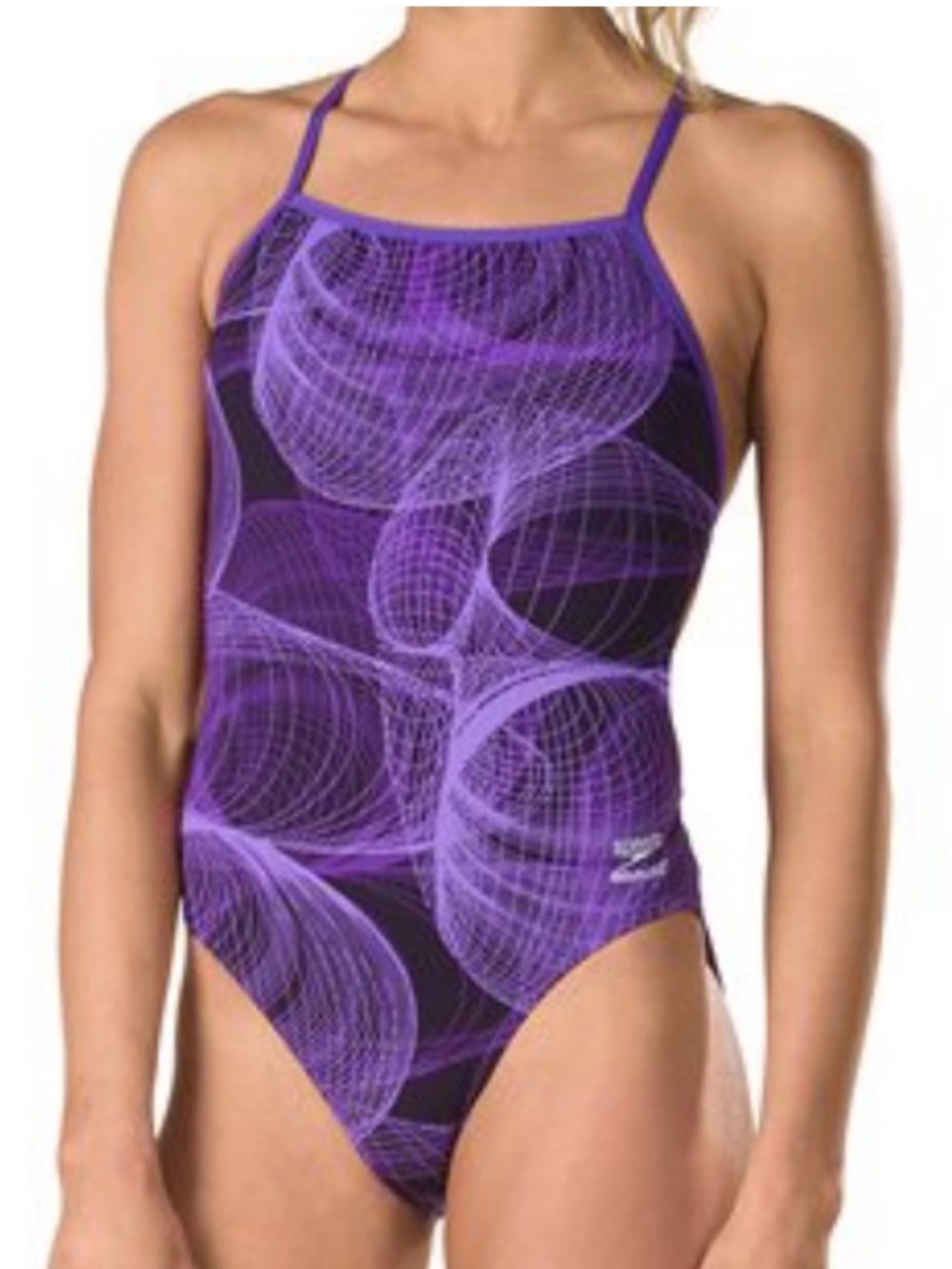 Speedo Endurance+ Swimsuit Purple Black Racerback NWT - Size 30